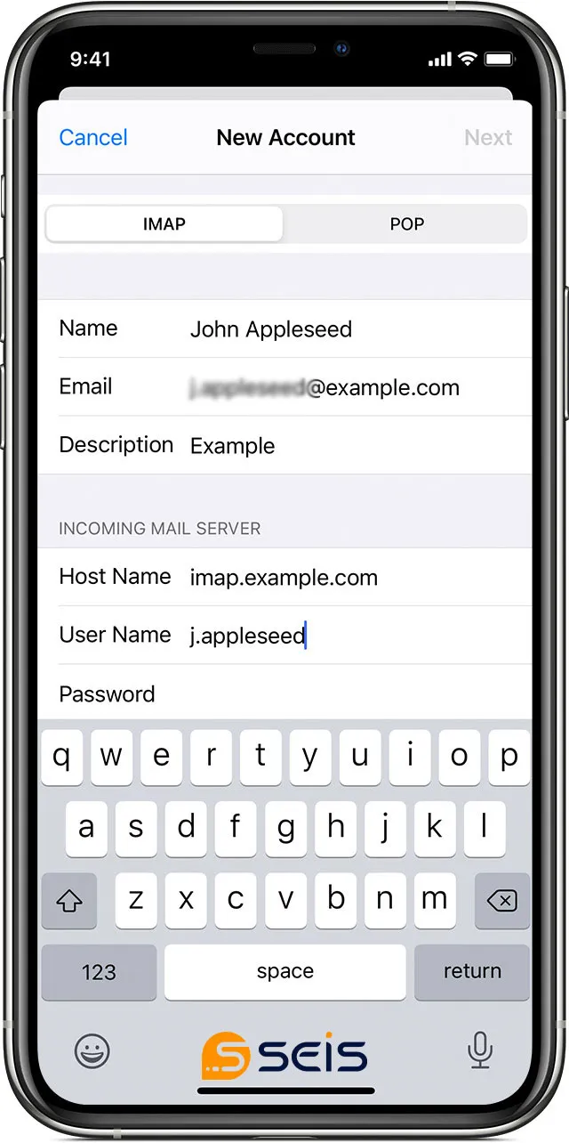 ios14 iphone11 pro settings mail add mail account settings manually imap ساخت ایمیل در آیفون